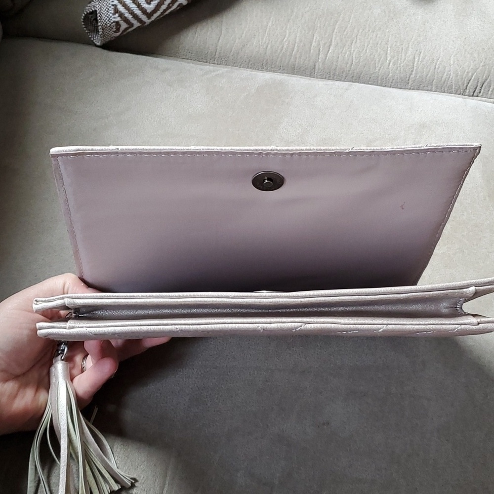 Neiman Marcus Faux Leather Metallic Clutch - Picture 5 of 5